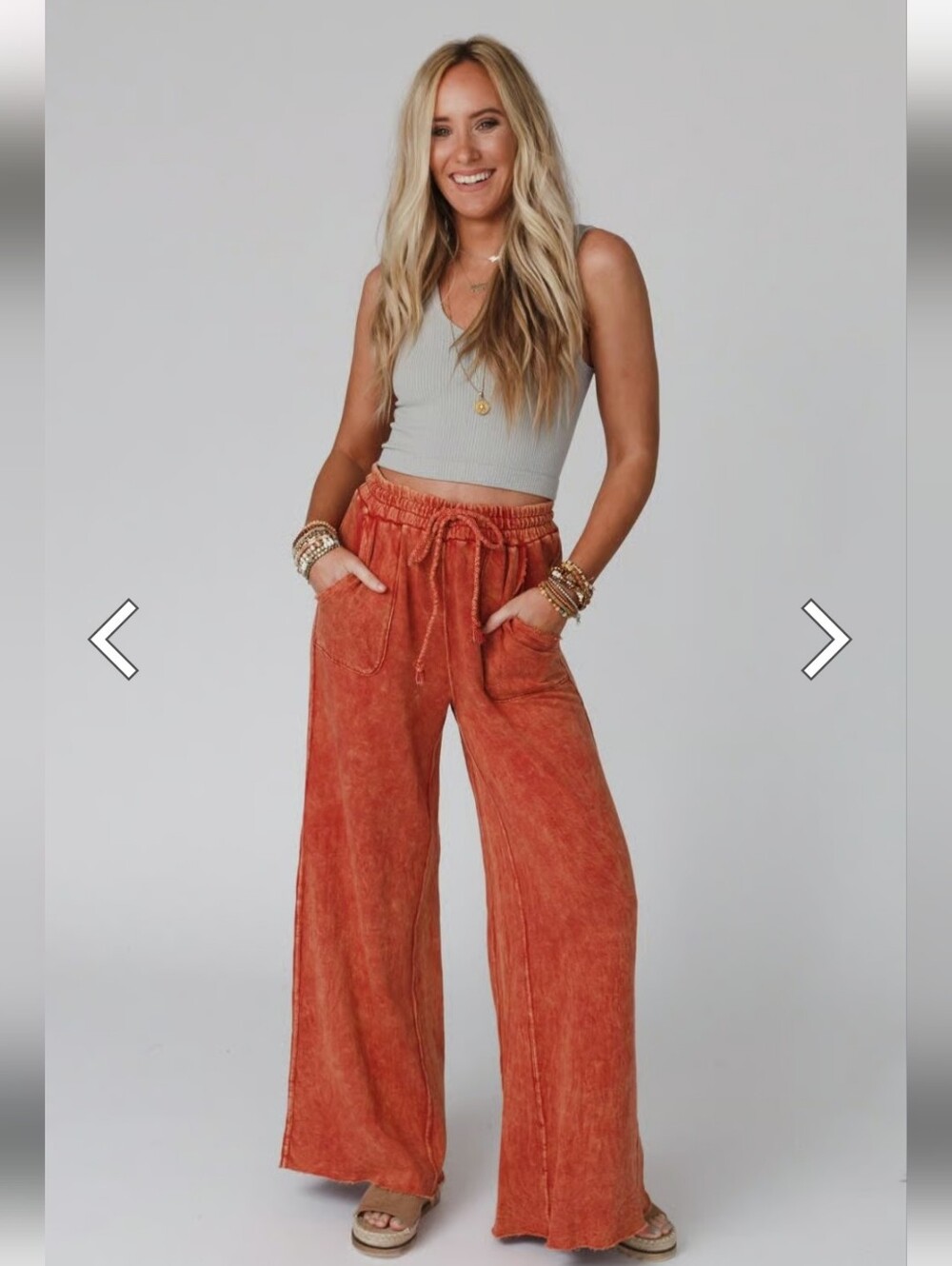 Three Bird Nest Relaxing Robin Wideleg Pants In Brick, Size XL